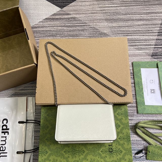 GG original shiny calfskin dionysus mini bag 795368 white