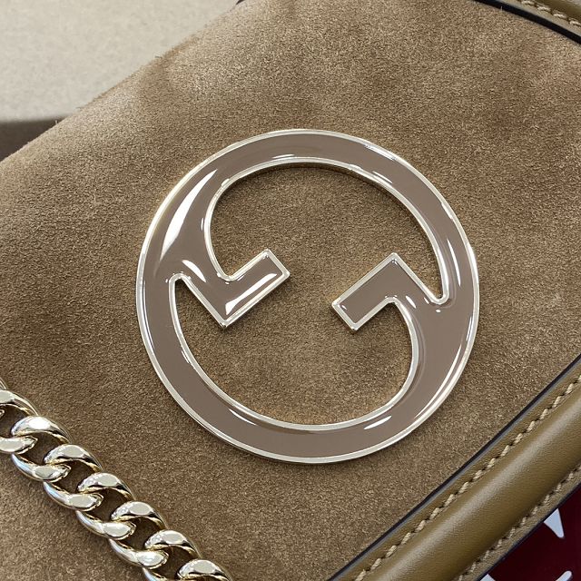 GG original suede calfskin blondie small shoulder bag 815711 brown
