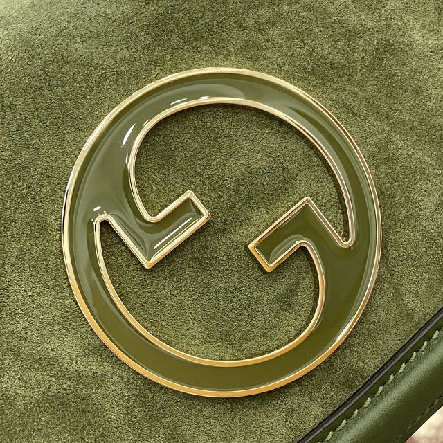 GG original suede calfskin blondie small shoulder bag 815711 green