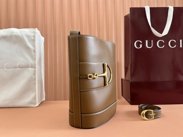 GG original calfskin 73 medium bucket bag 833660 brown