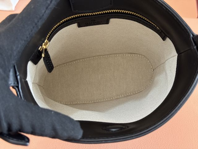 GG original calfskin 73 small bucket bag 833665 black