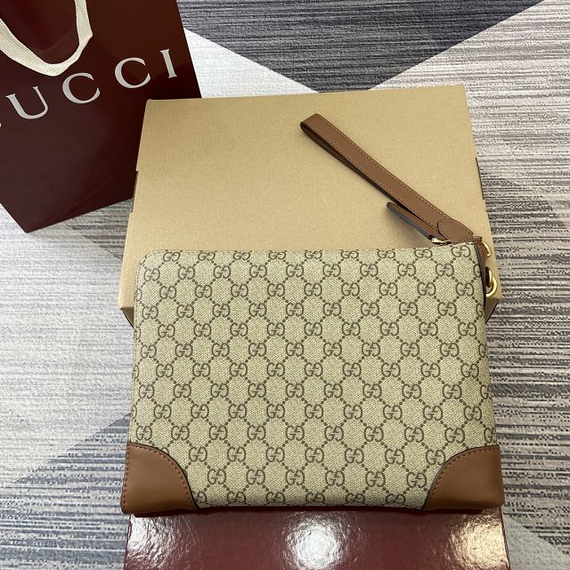 GG original canvas emblem small business case 821156 brown