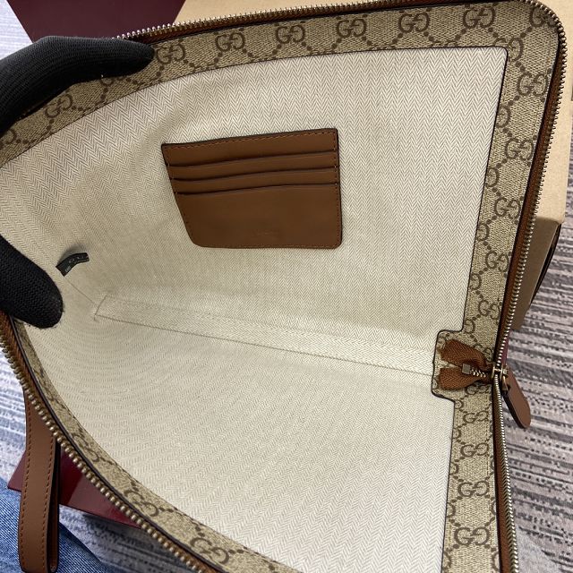 GG original canvas emblem small business case 821156 brown