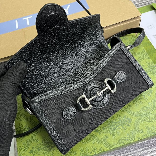 GG original canvas horsebit 1955 mini bag 699296 black