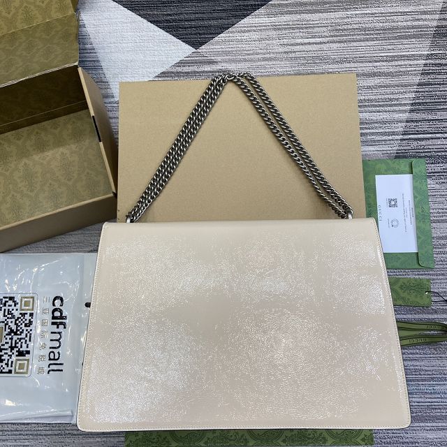 GG original shiny calfskin dionysus large shoulder bag 795003 white