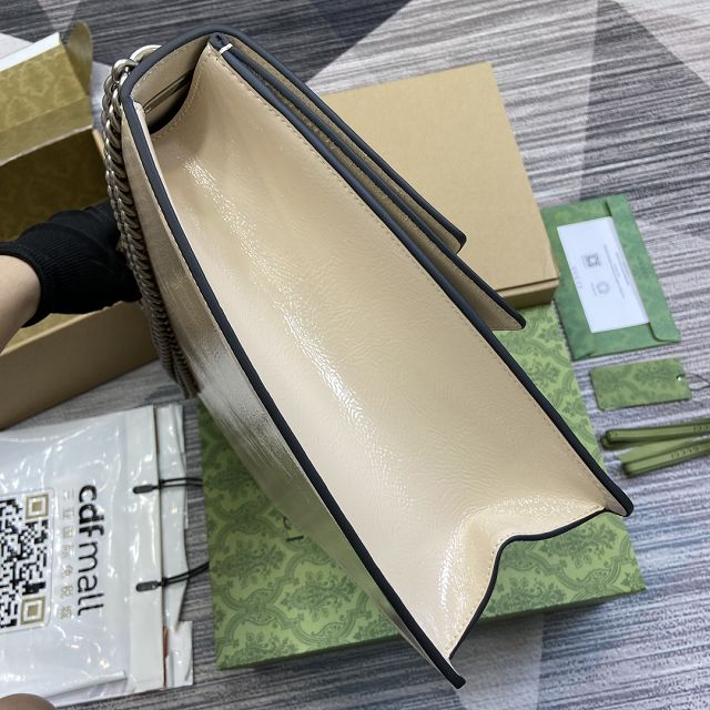 GG original shiny calfskin dionysus large shoulder bag 795003 white