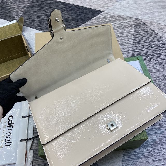 GG original shiny calfskin dionysus large shoulder bag 795003 white