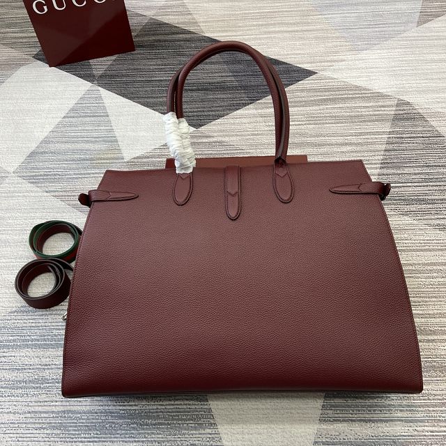 GG original calfskin large tote bag 796761 bordeaux