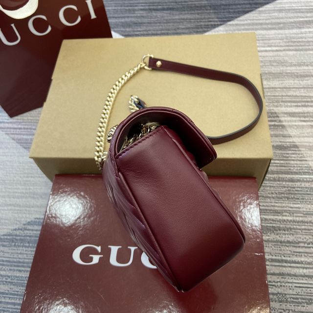 GG original calfskin marmont mini bag 446744 bordeaux