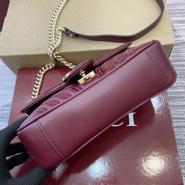 GG original calfskin marmont mini bag 446744 bordeaux