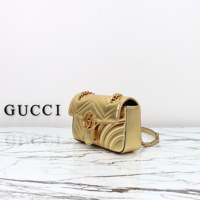 GG original calfskin marmont mini bag 446744 gold