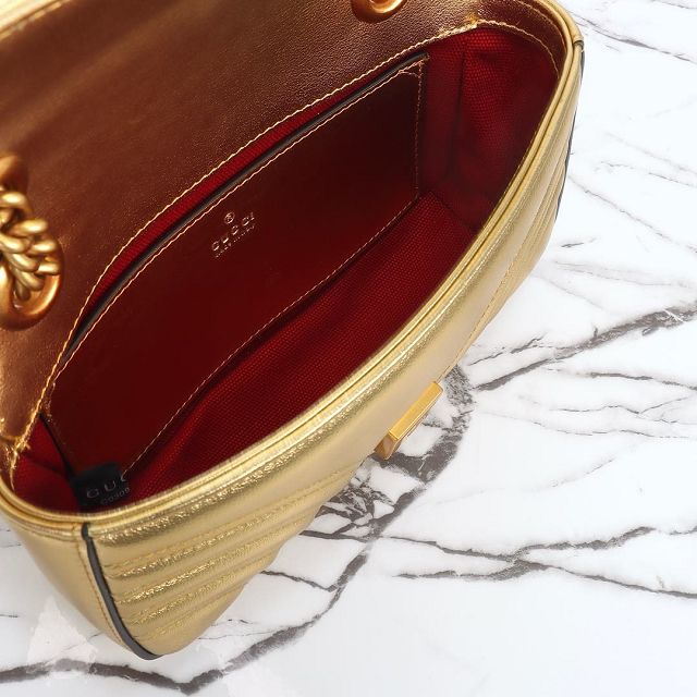 GG original calfskin marmont mini bag 446744 gold