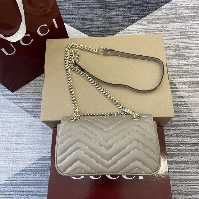 GG original calfskin marmont mini bag 446744 light grey 