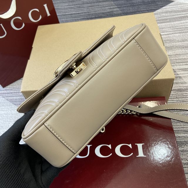 GG original calfskin marmont mini bag 446744 light grey 