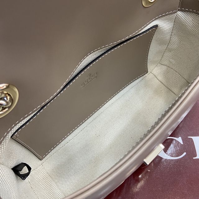 GG original calfskin marmont mini bag 446744 light grey 