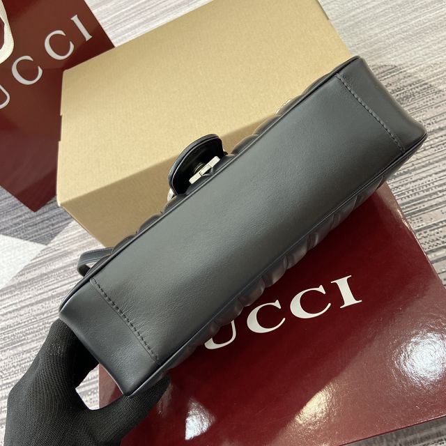 GG original calfskin marmont small shoulder bag 443497 black