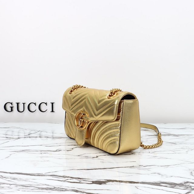 GG original calfskin marmont small shoulder bag 443497 gold