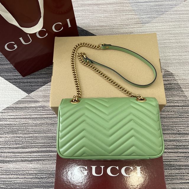 GG original calfskin marmont small shoulder bag 443497 green