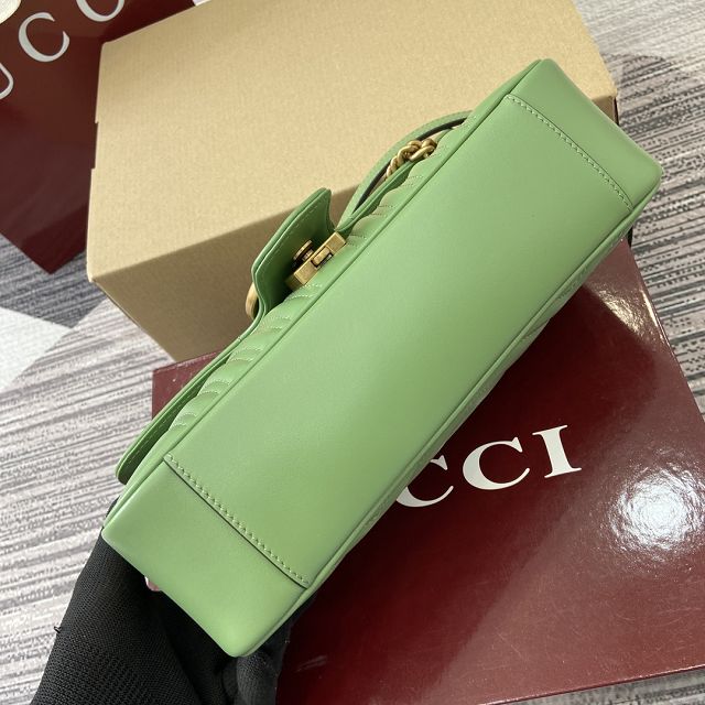 GG original calfskin marmont small shoulder bag 443497 green