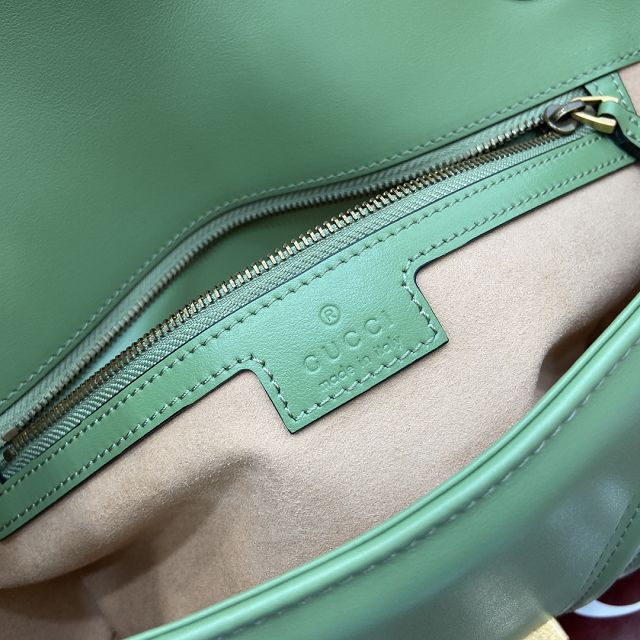 GG original calfskin marmont small shoulder bag 443497 green