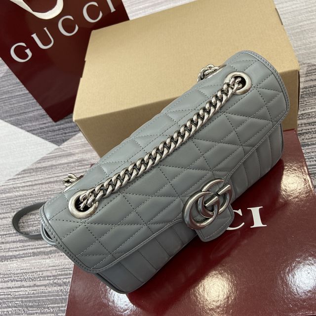GG original calfskin marmont small shoulder bag 443497 grey