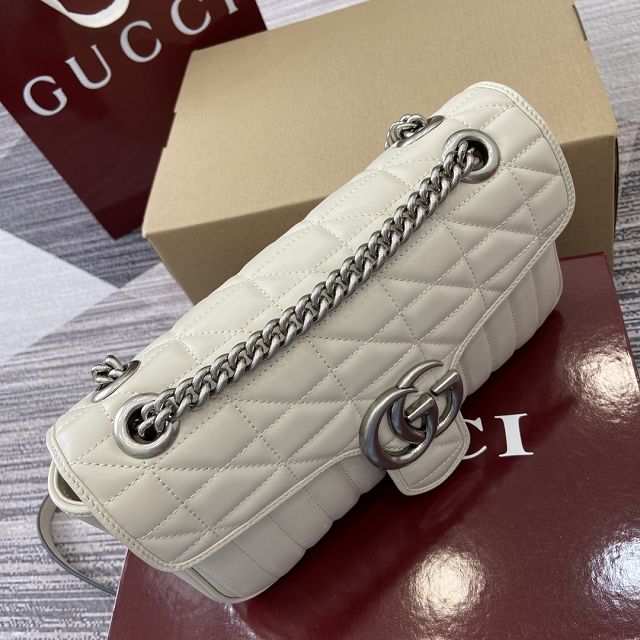 GG original calfskin marmont small shoulder bag 443497 white