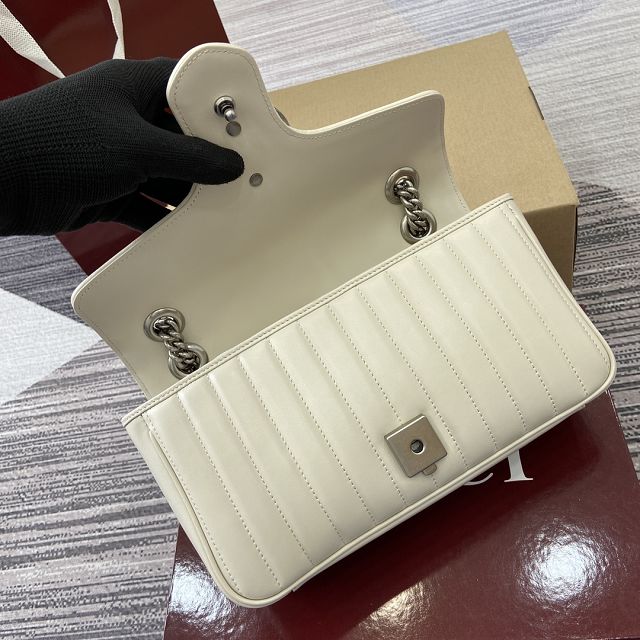 GG original calfskin marmont small shoulder bag 443497 white