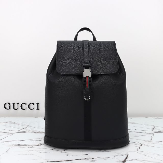 GG original calfskin medium backpack with web 816750 black