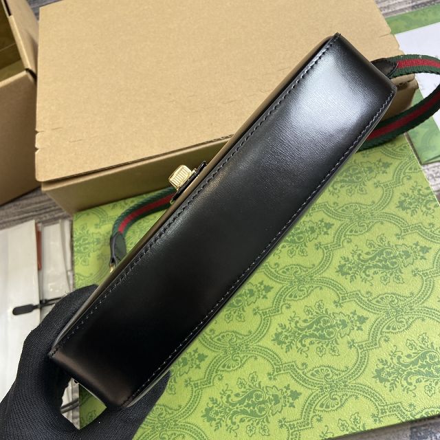 GG original calfskin moon side shoulder bag 786015 black