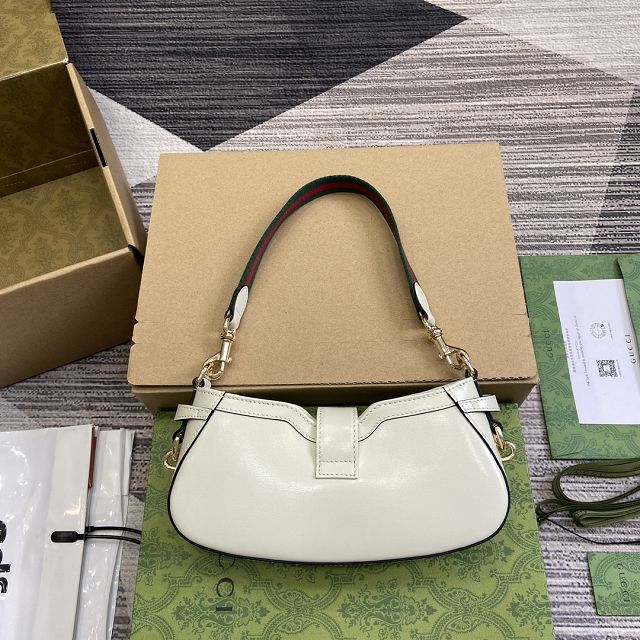 GG original calfskin moon side shoulder bag 786015 white