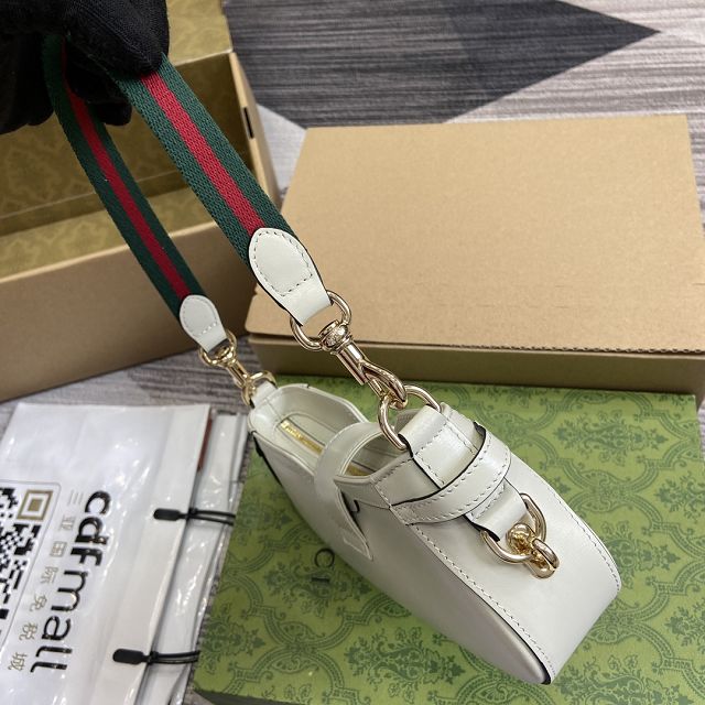 GG original calfskin moon side shoulder bag 786015 white