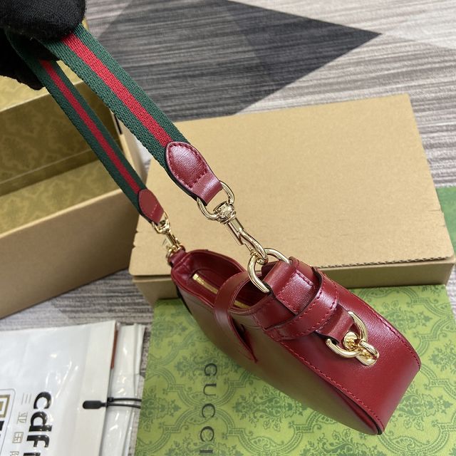 GG original calfskin moon side shoulder bag 786015 wine