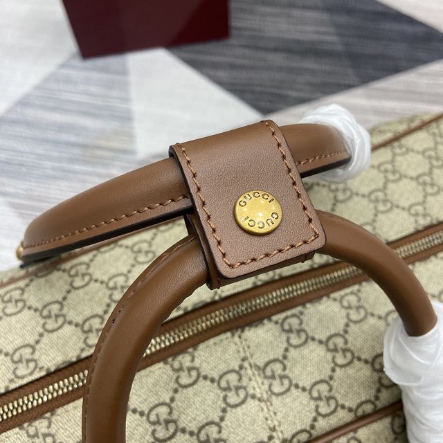 GG original canvas emblem medium duffle bag 821148 brown