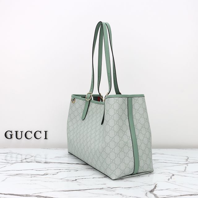 GG original canvas emblem medium tote bag 815213 green
