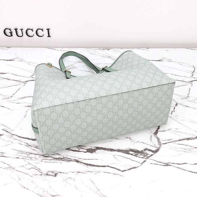 GG original canvas emblem medium tote bag 815213 green