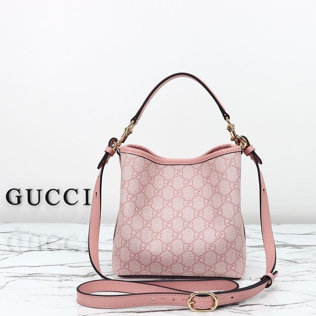 GG original fabric emblem mini bucket bag 815118 pink