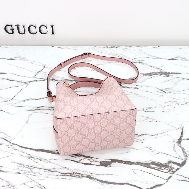 GG original fabric emblem mini bucket bag 815118 pink