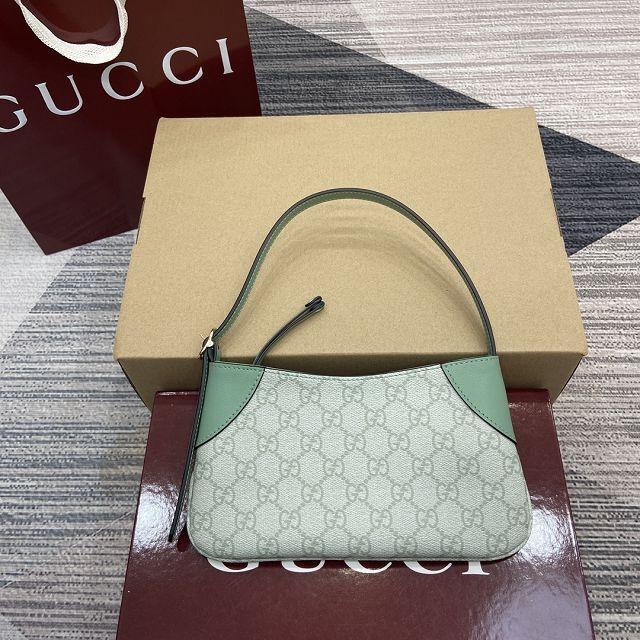 GG original canvas emblem small shoulder bag 820696 green