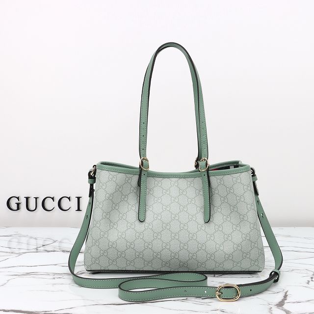 GG original canvas emblem small tote bag 815214 green