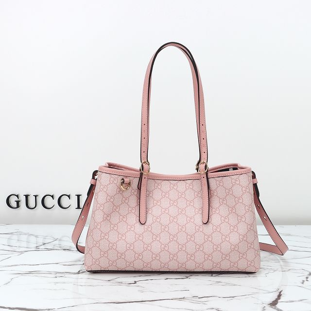 GG original canvas emblem small tote bag 815214 pink