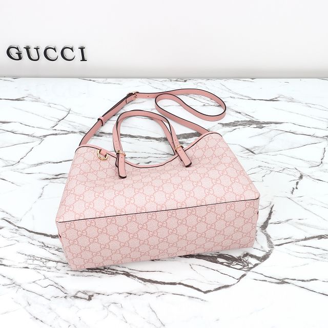 GG original canvas emblem small tote bag 815214 pink