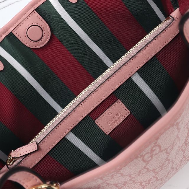 GG original canvas emblem small tote bag 815214 pink