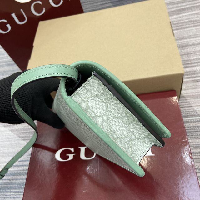 GG original canvas emblem wallet with strap 820688