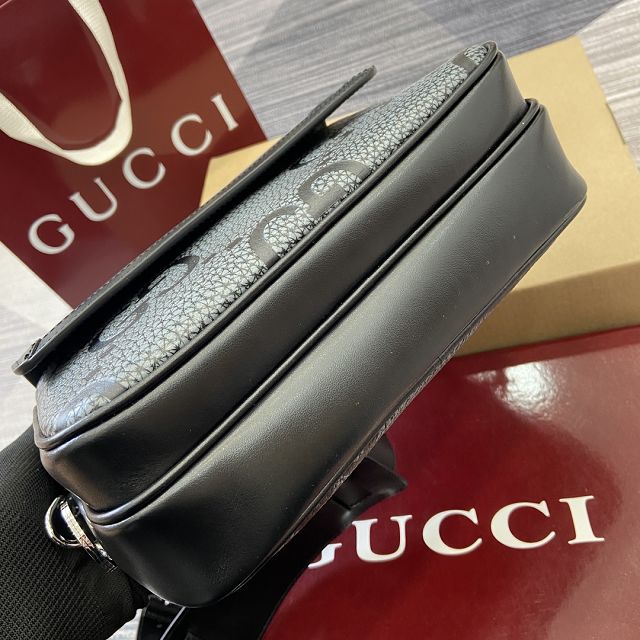 GG original canvas large crossbody bag 821616 black&grey