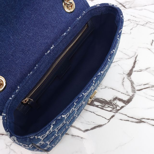 GG original denim marmont small shoulder bag 443497 blue