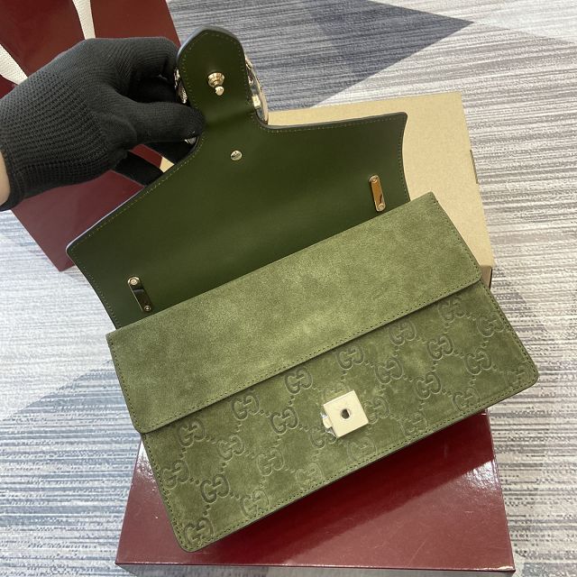 GG original suede dionysus medium shoulder bag 818145 green