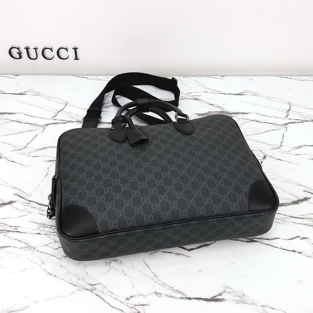 GG original canvas emblem medium briefcase 821149 black