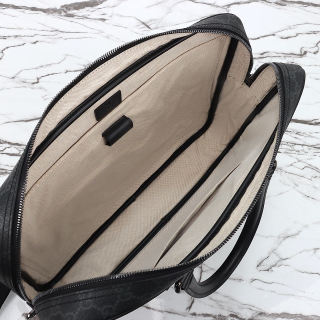 GG original canvas emblem medium briefcase 821149 black