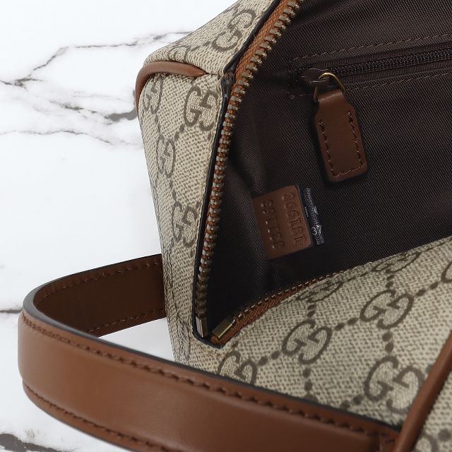 GG original canvas emblem medium toiletry case 821163 brown