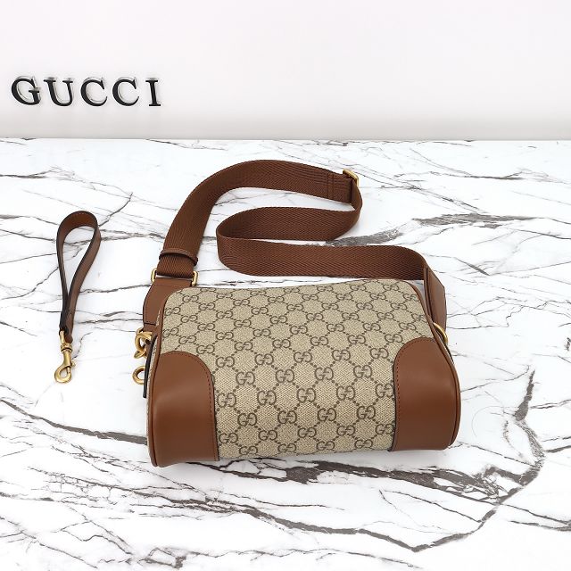 GG original canvas emblem small crossbody bag 821155 brown